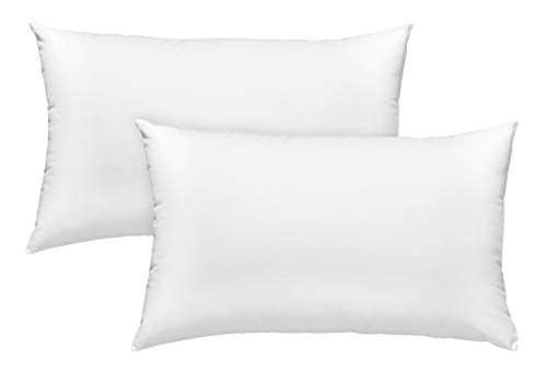 sleepling 197741 2er Set Federkissen Inlet Sofakissen Füllkissen Zierkissen, Kopfkissen aus 100% Baumwolle, Downpass, Made in EU, 60 Grad waschbar, 50 x 70 cm, weiß von sleepling