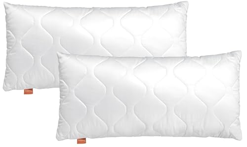 sleepling 2er Set Basic 100 Kopfkissen, Zierkissen, Sofakissen, 30 x 50 cm, Ökotex, waschbar bis 60 Grad, Made in EU, Füllmengengarantie, Größengarantie, weiß von sleepling
