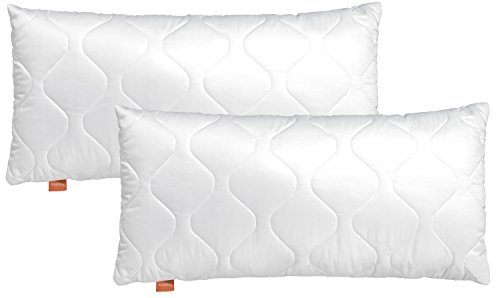 sleepling 2er Set Komfort 100 Kopfkissen, 30 x 50 cm, Mikrofaser Sofakissen Trösterchen weiß von sleepling