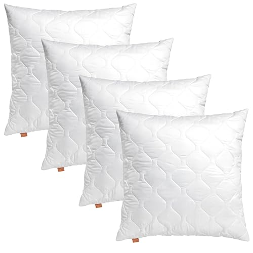 sleepling 4er Set Kissen 40x40 cm, Sofakissen, Kissenfüllung, Zierkissen für Allergiker, Deko Kissen Füllung 40 x 40, Ökotex, waschbar bis 60 Grad, Made in EU, Basic 100 von sleepling