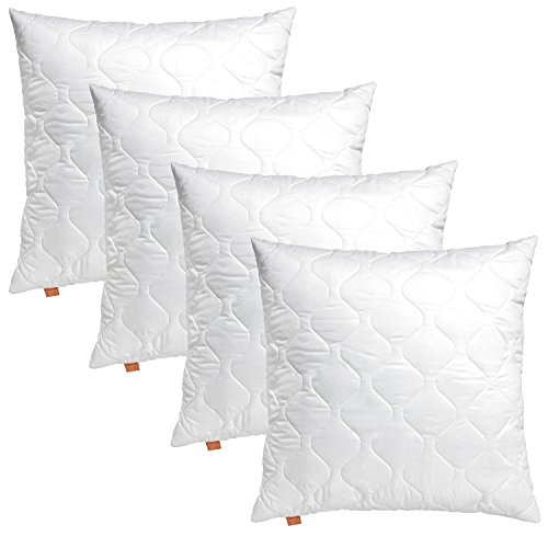 sleepling Kopfkissen 80x80 cm 4er Set, Allergiker Kissen, waschbar, Made in EU, Ökotex, großes Schlafkissen 80 x 80, Bettkissen, Pillow, 4 Stück, Komfort 100 von sleepling