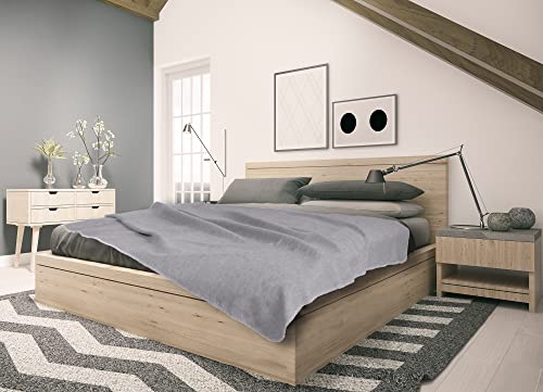 sleepling Kuscheldecke Made in Germany, Sofadecke, 150 x 200 cm, Ökotex Made in Green, waschbar, grau von sleepling
