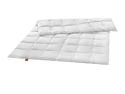 sleepling Premium Luxus Daunendecke aus 100% neuen silberweißen Gänsedaunen medium (620 gr. Füllgewicht), 155 x 220 cm, weiß von sleepling
