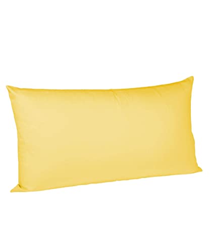 sleepling Satin Kissenbezug, Kissenhülle aus 100% seidig weicher Baumwolle, Bezug Kissen Kopfkissen, 60 Grad, Ökotex 100, Made in EU, 40 x 80 cm, gelb von sleepling