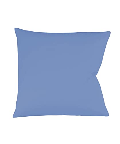 sleepling Satin Kissenbezug, Kissenhülle aus 100% seidig weicher Baumwolle, Bezug Kissen Kopfkissen, 60 Grad, Ökotex 100, Made in EU, 50 x 50 cm, Mittelblau von sleepling