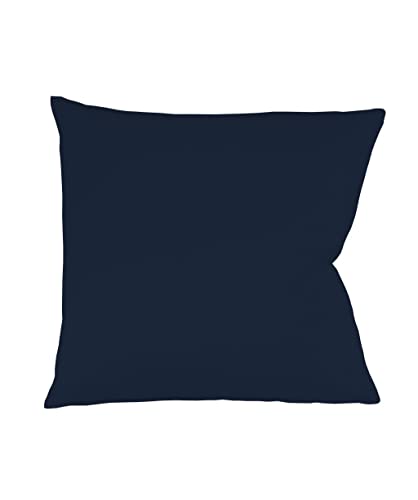 sleepling Satin Kissenbezug, Kissenhülle aus 100% seidig weicher Baumwolle, Bezug Kissen Kopfkissen, 60 Grad, Ökotex 100, Made in EU, 50 x 50 cm, Nachtblau von sleepling