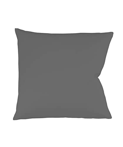 sleepling Satin Kissenbezug, Kissenhülle aus 100% seidig weicher Baumwolle, Bezug Kissen Kopfkissen, 60 Grad, Ökotex 100, Made in EU, 50 x 50 cm, steingrau von sleepling