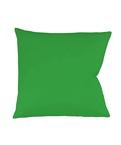 sleepling Satin Kissenbezug, Kissenhülle aus 100% seidig weicher Baumwolle, Bezug Kissen Kopfkissen, 60 Grad, Ökotex 100, Made in EU, 80 x 80 cm, grasgrün von sleepling