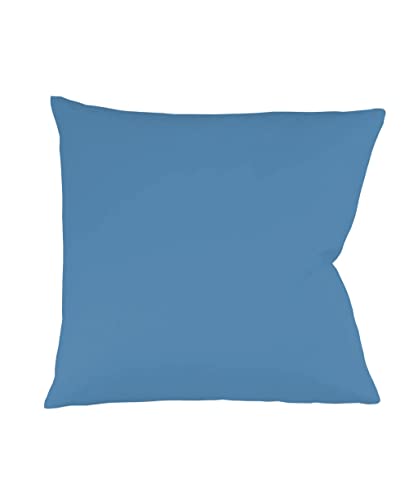 sleepling Satin Kissenbezug, Kissenhülle aus 100% seidig weicher Baumwolle, Bezug Kissen Kopfkissen, 60 Grad, Ökotex 100, Made in EU, 80 x 80 cm, meeresblau von sleepling