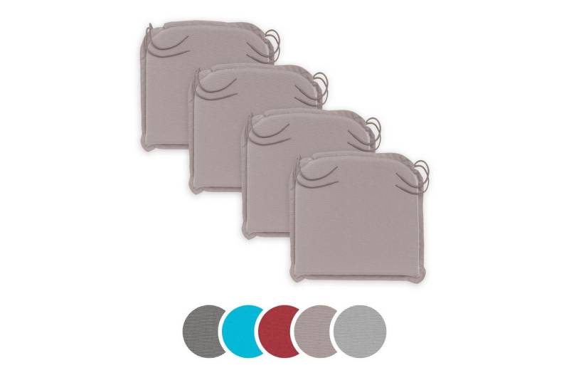 sleepling Sitzauflage Polster Gartenstuhl, (4 Auflagen), Schaumkern, Eckbänder und Einstellband, waschbar, Made in EU von sleepling