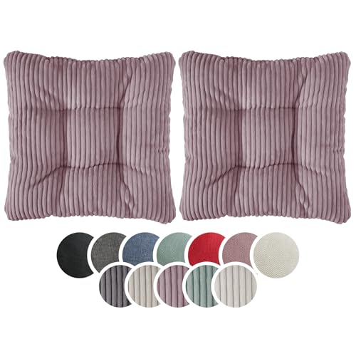 sleepling Stuhlkissen 2er-Set, Cord Optik, weicher Möbelstoff, 38 x 38 cm, Sitzkissen in Farbe Altrosa sleepling Stuhlkissen 2er-Set, Cord Optik, weicher Möbelstoff, 38 x 38 cm, Sitzkissen in Farbe Altrosa von sleepling