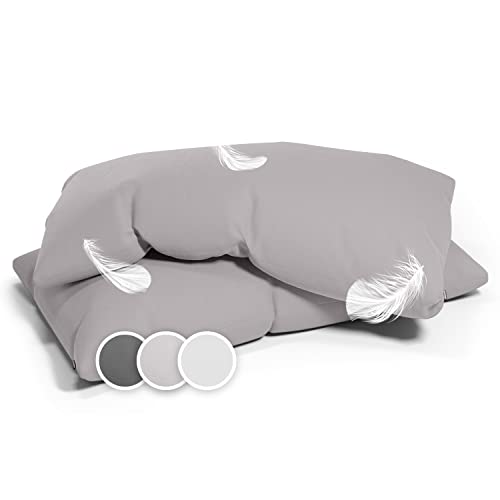 SLEEPWISE 2er Set Premium Kissenbezug 40 x 80 cm, ÖKO-TEX Kopfkissenbezug mit verdecktem Reißverschluss, Pflegeleicht, Atmungsaktiv, Superweicher Kopfkissenbezug 40x80, Taupe von sleepwise