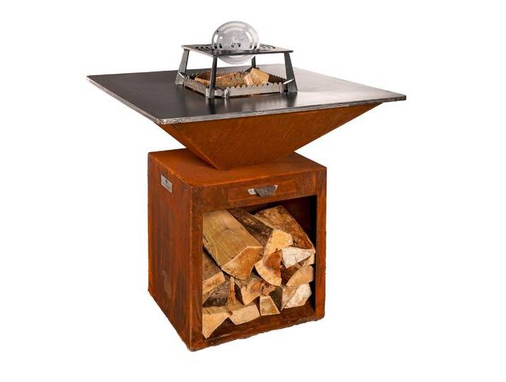 BlackForestSteel »FyrR Classic Storage Corten« Plancha Grill 85x85 cm von slewo