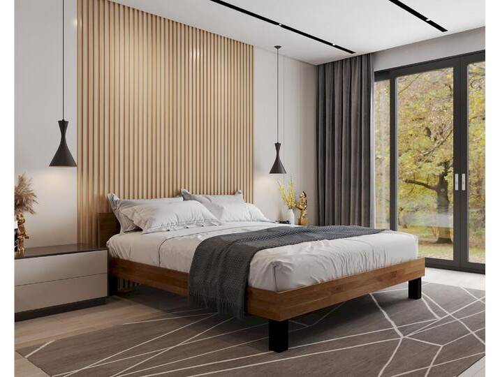 BlackWood »Buona Vita II« Wildeiche Massivholzbett 140x220 cm / Wildeiche natur von slewo