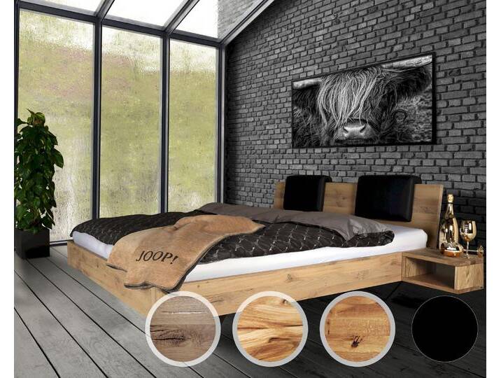 BlackWood »Dolce Vita IV« Wildeiche Massivholzbett 180x220 cm / Wildeiche natur / mit Kissen 2er-Set von slewo