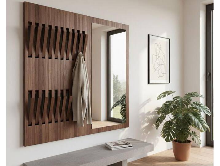 BlackWood »Piaforte« Massivholz Design-Garderobe Nussbaum Garderobe / Nussbaumfarbig gebeizt / 33 cm von slewo