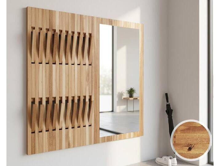 BlackWood »Piaforte Wildeiche« Massivholz Design-Garderobe Spiegel / Wildeiche natur / 33 cm BlackWood »Piaforte Wildeiche« Massivholz Design-Garderobe Spiegel / Wildeiche natur / 33 cm von slewo