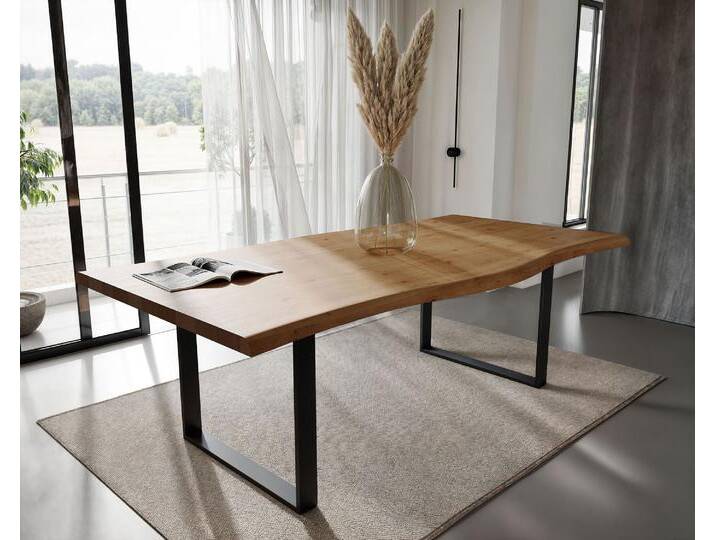 BlackWood »Table4YOU Amarillo« Wildeiche Massivholztisch gerade Kante / Wildeiche natur / 4 cm / 260x100 cm von slewo