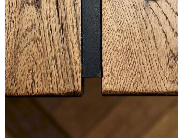 Bodahl Concept4You Massivholz Tischplatte Rustic Oak Metallleiste 180x100 cm / Eiche geölt von slewo