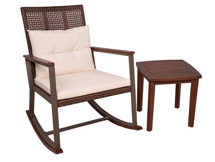 GartenZeit »Sinaloa« Schaukelstuhl Set dunkelbraun 2-teilig von slewo
