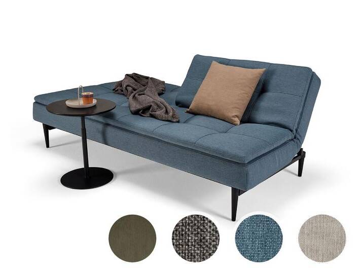Innovation »Dublexo« Klappsofa Styletto dunkel-Holz/Matt / 558 Soft Indigo / ohne Armlehne von slewo