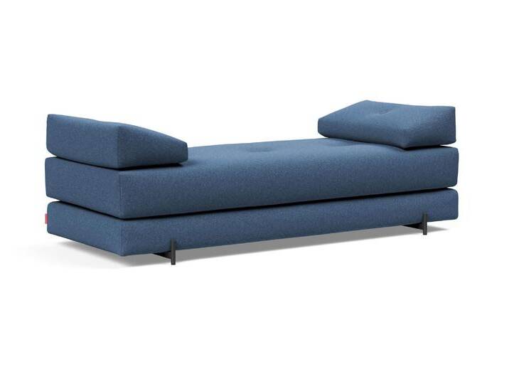 Innovation »Sigmund 537« Daybed Schlafsofa Bezug 537 Bouclé Blau / Füße Metall schwarz matt von slewo