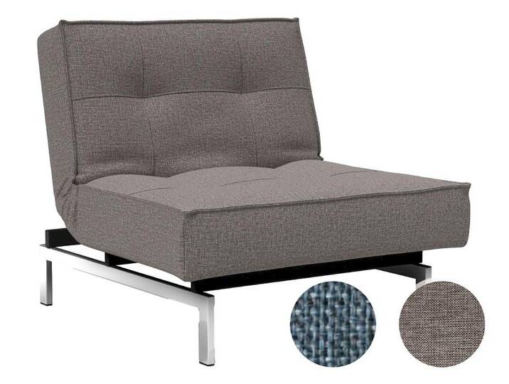 Innovation »Splitback« Stuhl Styletto Helles Holz/Schwarz / 525 Mixed Dance Light Blue von slewo