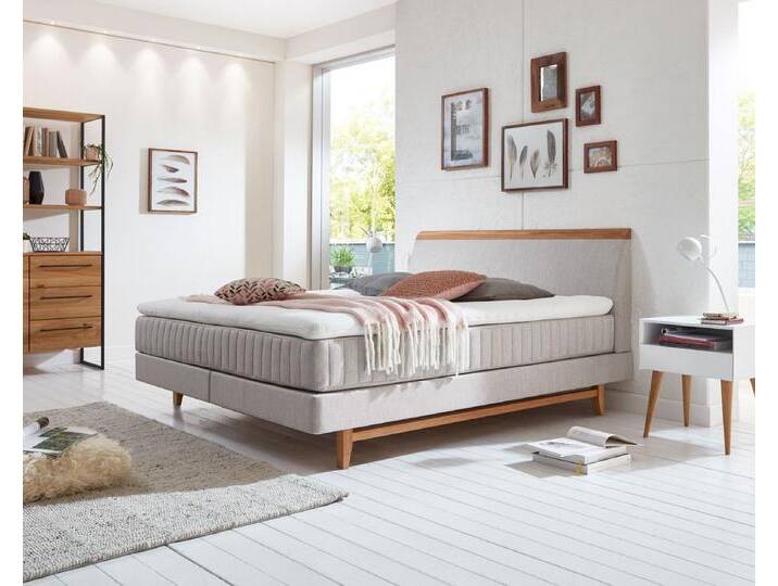 Kamjo »Ming Plus« Boxspringbett inkl. Topper 160x200 cm / H5/H5 / Anouk silver von slewo