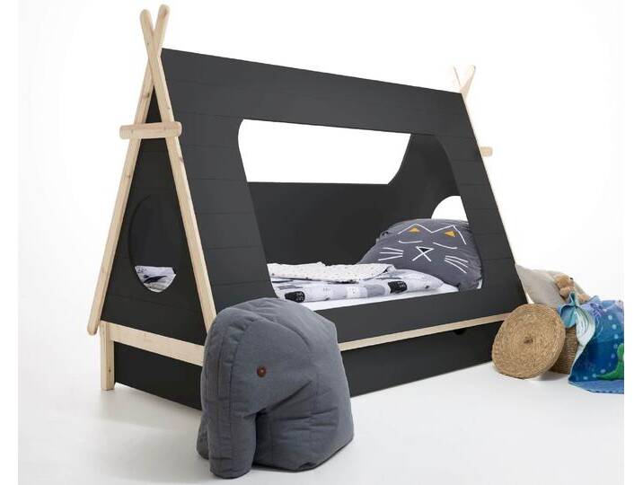 KidsLove »Yakari« Tipizelt-Kinderbett anthrazit mit Bettkasten von slewo