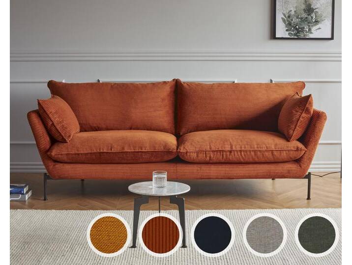 Kragelund »Hasle Lux« Couch 3-Sitzer / Samt 541 Dunkelblau von slewo