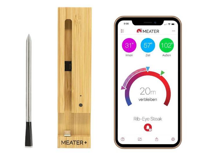 MEATER Smartes Fleischthermometer kabellos Plus 170x50x30 mm von slewo