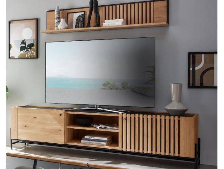 Massivholz »Ascona« Lowboard VI 200x51x45 cm / mit Inlay Anthrazitglas Massivholz »Ascona« Lowboard VI 200x51x45 cm / mit Inlay Anthrazitglas von slewo