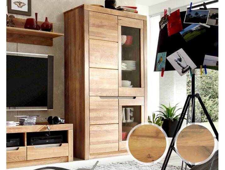 Massivholz »Basel« Vitrine I – erhältlich in 2 Holzarten von slewo