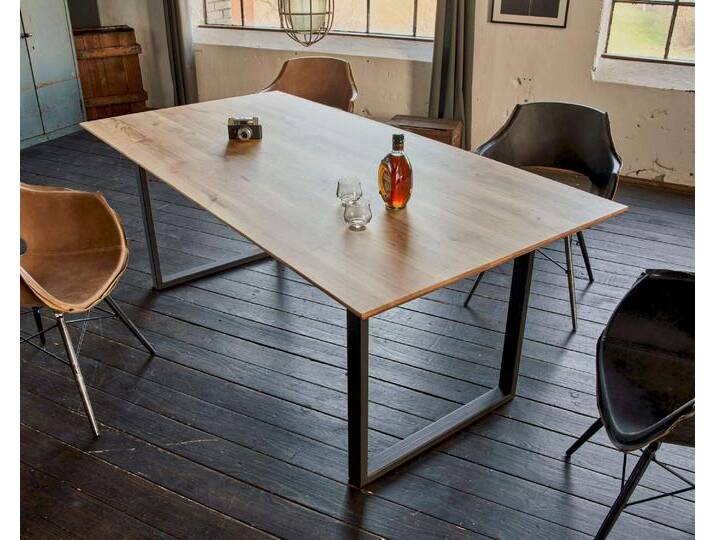 Massivholz »Fred« Wildeiche Esstisch Schweizer Kante 200x100 cm / Wildeiche natur von slewo