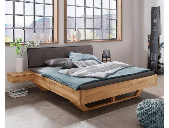 Massivholz »La Dolce Vita XIII« Wildeiche Massivholzbett 180x220 cm / mit Nachttisch von slewo