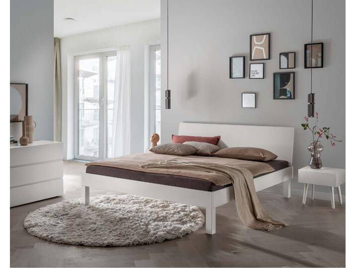 Massivholz »Los Angeles XXI« Buche Weiß Massivholzbett 140x200 cm / 29 cm Massivholz »Los Angeles XXI« Buche Weiß Massivholzbett 140x200 cm / 29 cm von slewo