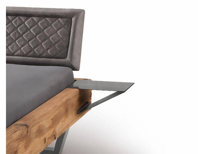 Massivholz Nachttisch Metall 2er-Set schwarz.oxidiert von slewo
