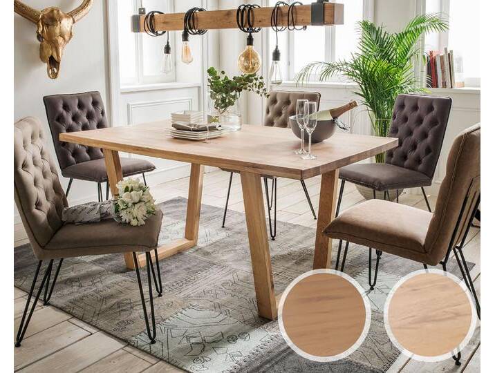 Massivholz »Oslo« Esstisch Cheek Wildeiche Natur / 180x100 cm von slewo