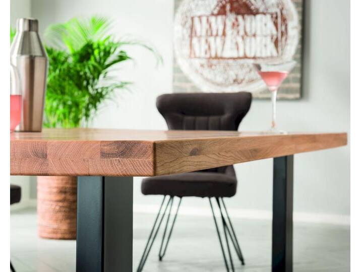 Massivholz Oslo Tischplatte Straight Wildeiche natur / 180x100 cm von slewo