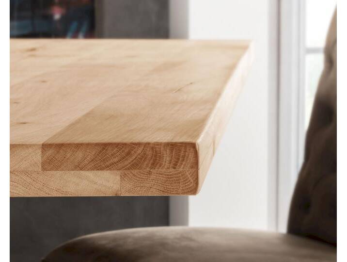 Massivholz »Tabula Rasa« Tischplatte gerade Kante 4 cm / aufgedoppelt / 220x100 cm / Wildeiche natur Massivholz »Tabula Rasa« Tischplatte gerade Kante 4 cm / aufgedoppelt / 220x100 cm / Wildeiche natur von slewo