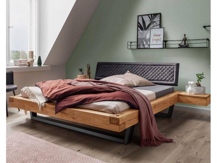 Massivholz »Vancouver 11« Schwebebalkenbett anthrazit 140x210 cm von slewo