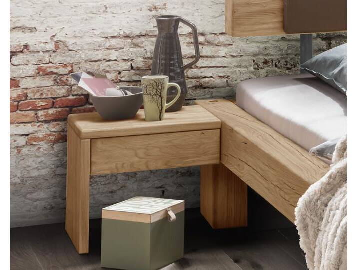 Massivholz »Vancouver« Nachttischkonsole in L-Form mit Schublade 45x40x33cm links Massivholz »Vancouver« Nachttischkonsole in L-Form mit Schublade 45x40x33cm links von slewo