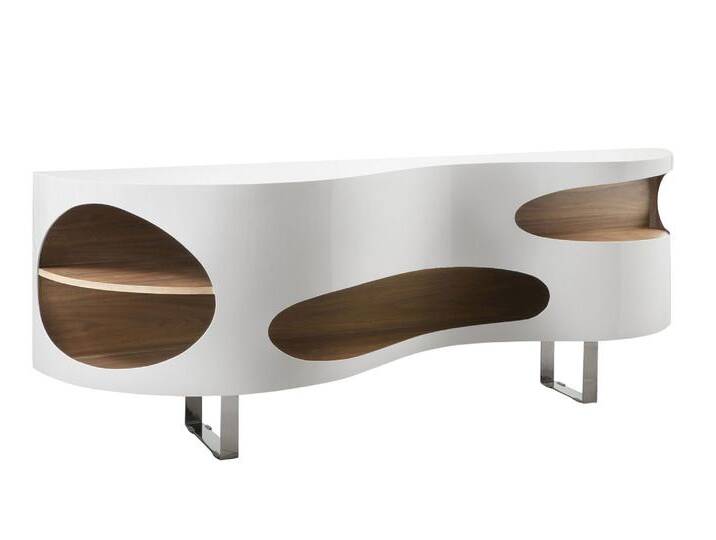 SalesFever »Curved« Sideboard weiss / 200x75x50cm von slewo