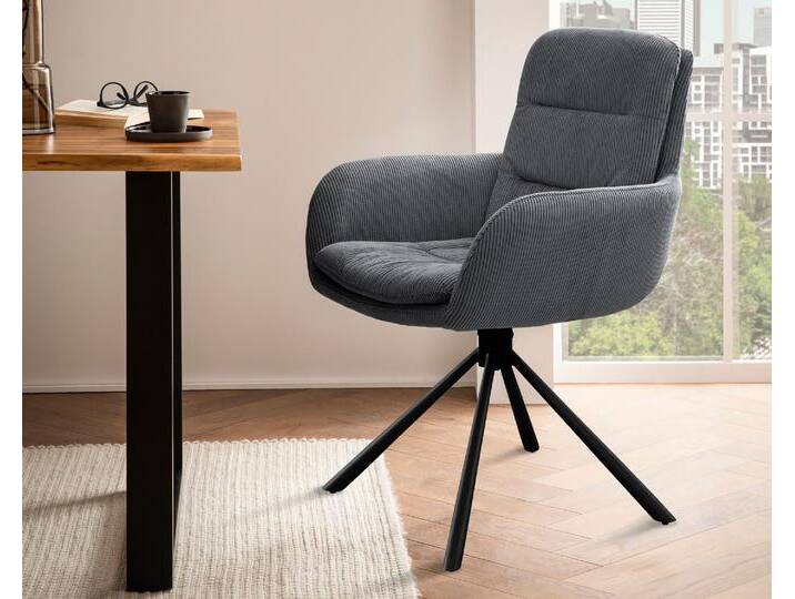 SalesFever »Faye« Drehstuhl dunkelgrau in Cord-Optik von slewo