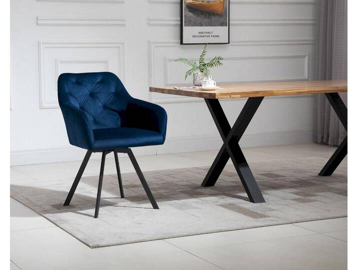 SalesFever »Fiona« Polsterstuhl mit Drehfunktion blau 61x85x62 cm SalesFever »Fiona« Polsterstuhl mit Drehfunktion blau 61x85x62 cm von slewo