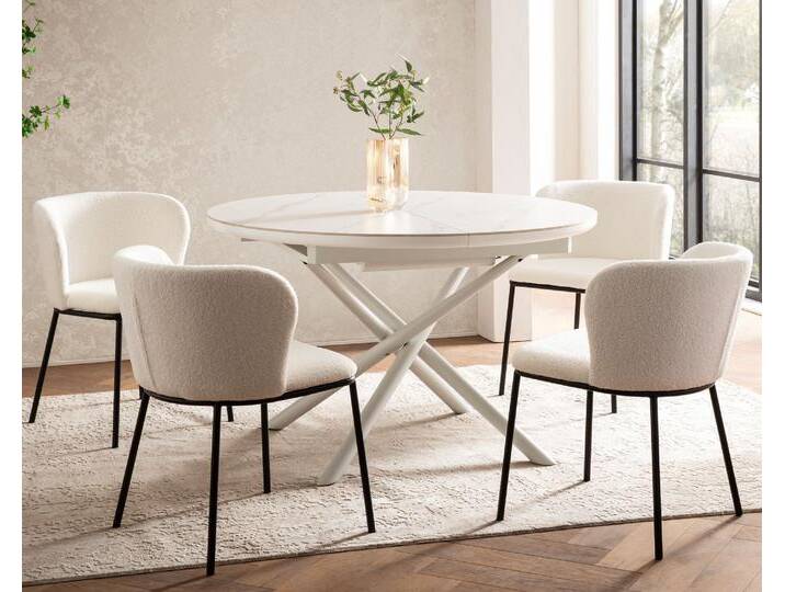 SalesFever »Florence« Esstisch mit Ausziehfunktion weiß 120x76x120 cm SalesFever »Florence« Esstisch mit Ausziehfunktion weiß 120x76x120 cm von slewo