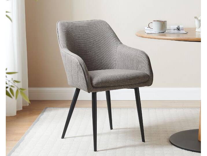 SalesFever »Freja« Armlehnstuhl Strukturstoff taupe mit Steppung von slewo