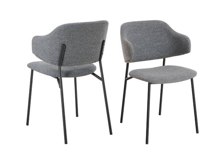 SalesFever »Glenn« Armlehnstuhl 2er-Set dunkelgrau in Bouclé-Optik SalesFever »Glenn« Armlehnstuhl 2er-Set dunkelgrau in Bouclé-Optik von slewo