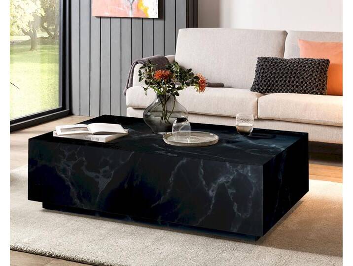 SalesFever »Jacey« Couchtisch Marmoroptik schwarz 120x35x75 cm von slewo