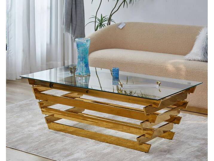 SalesFever »Kaida« Couchtisch gold 130x45x70 cm von slewo